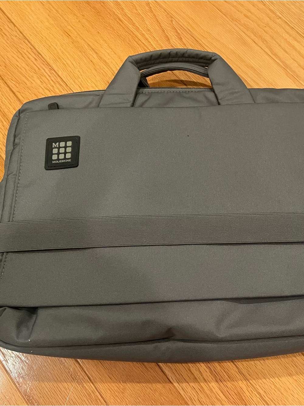 Moleskine Gray Laptop Briefcase with Top Handle and Strap